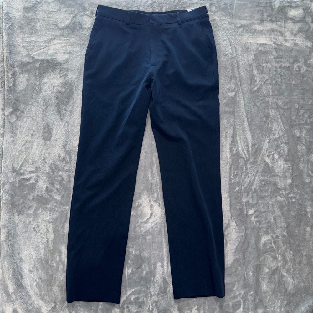 George Classic Fit Performance Dress Pants Mens 32x32 Blue GM09Y094 Stretch NWT